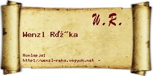 Wenzl Réka névjegykártya